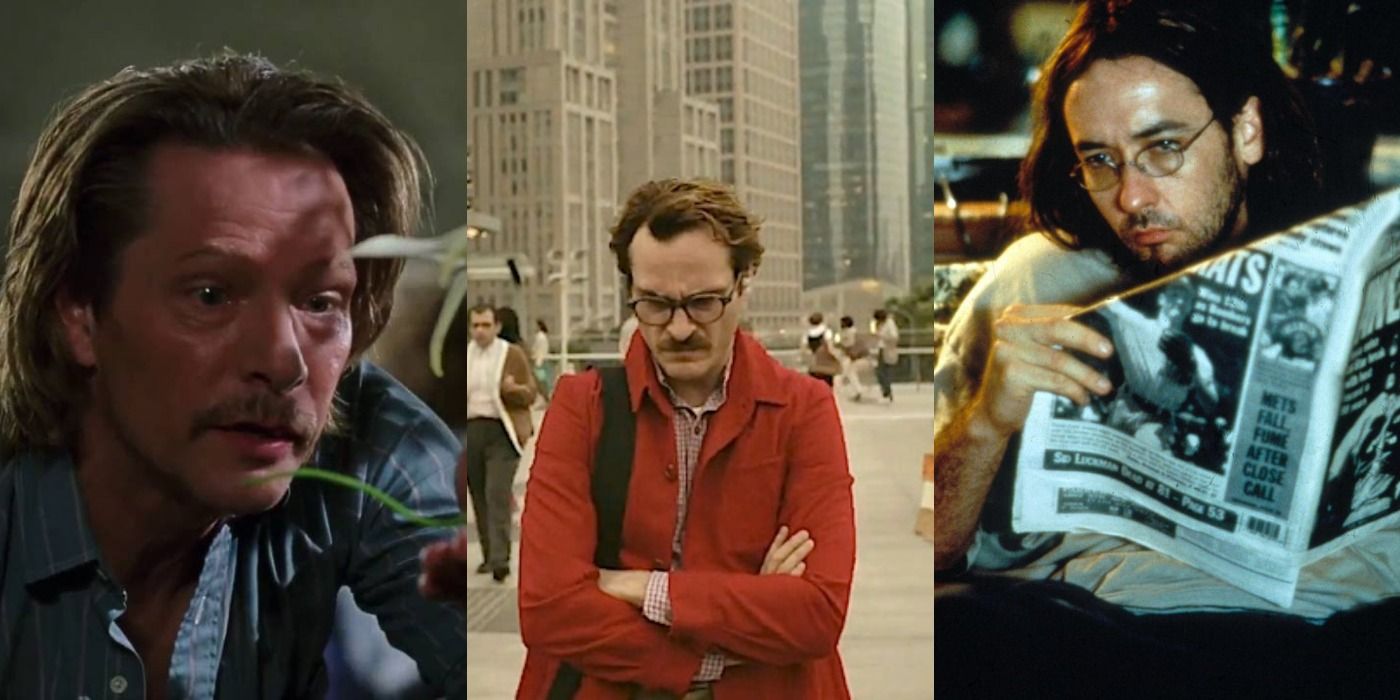 Split image of Chris Cooper, Joaquin Pheonix, and John Cusack in Spike Jonze movies.