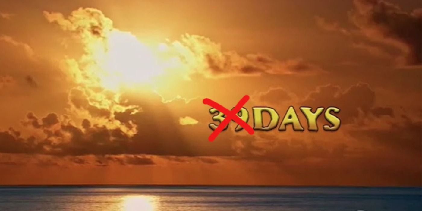 A graphic showing Survivor no longer is a 39 day game