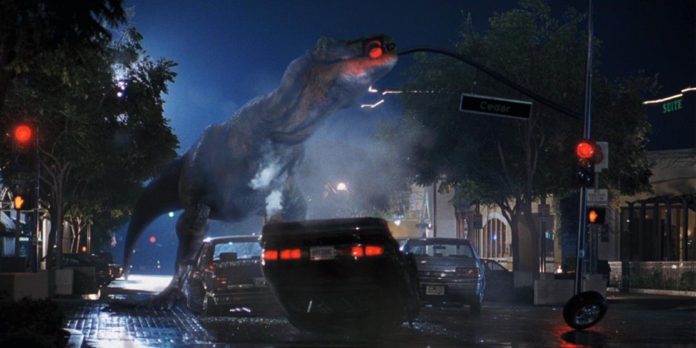 the T-rex stomps around San Diego in The Lost World: Jurassic Park