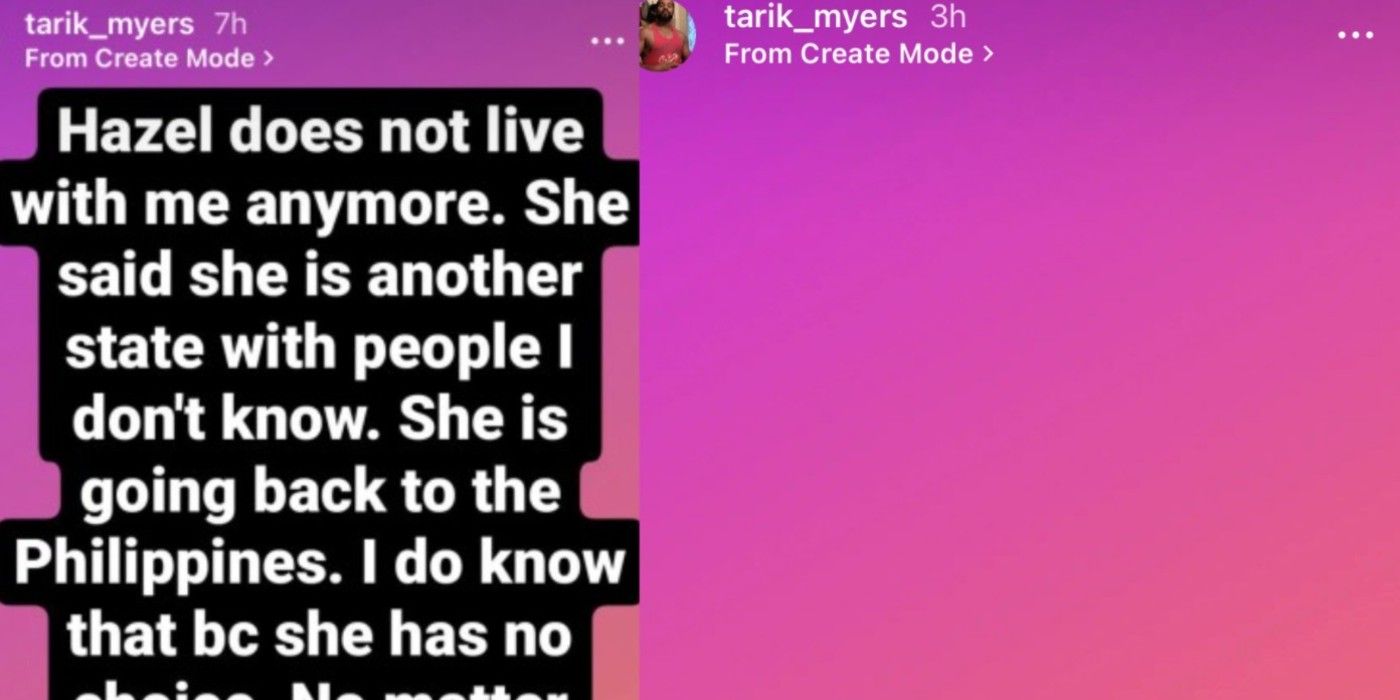 90 Day Fiancé Tarik Myers Reveals Hazel Is No Longer Living With Him