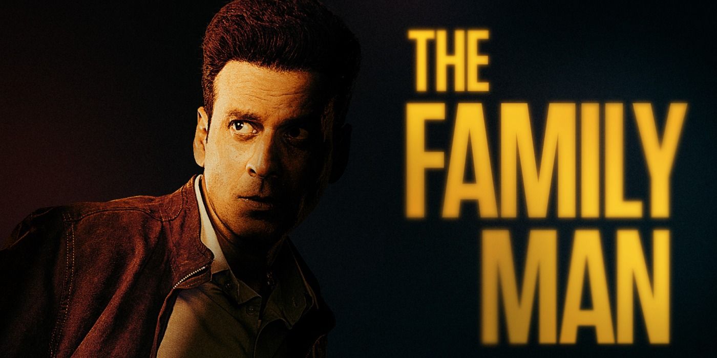 Poster for the family man showing the main character shrouded in darkness