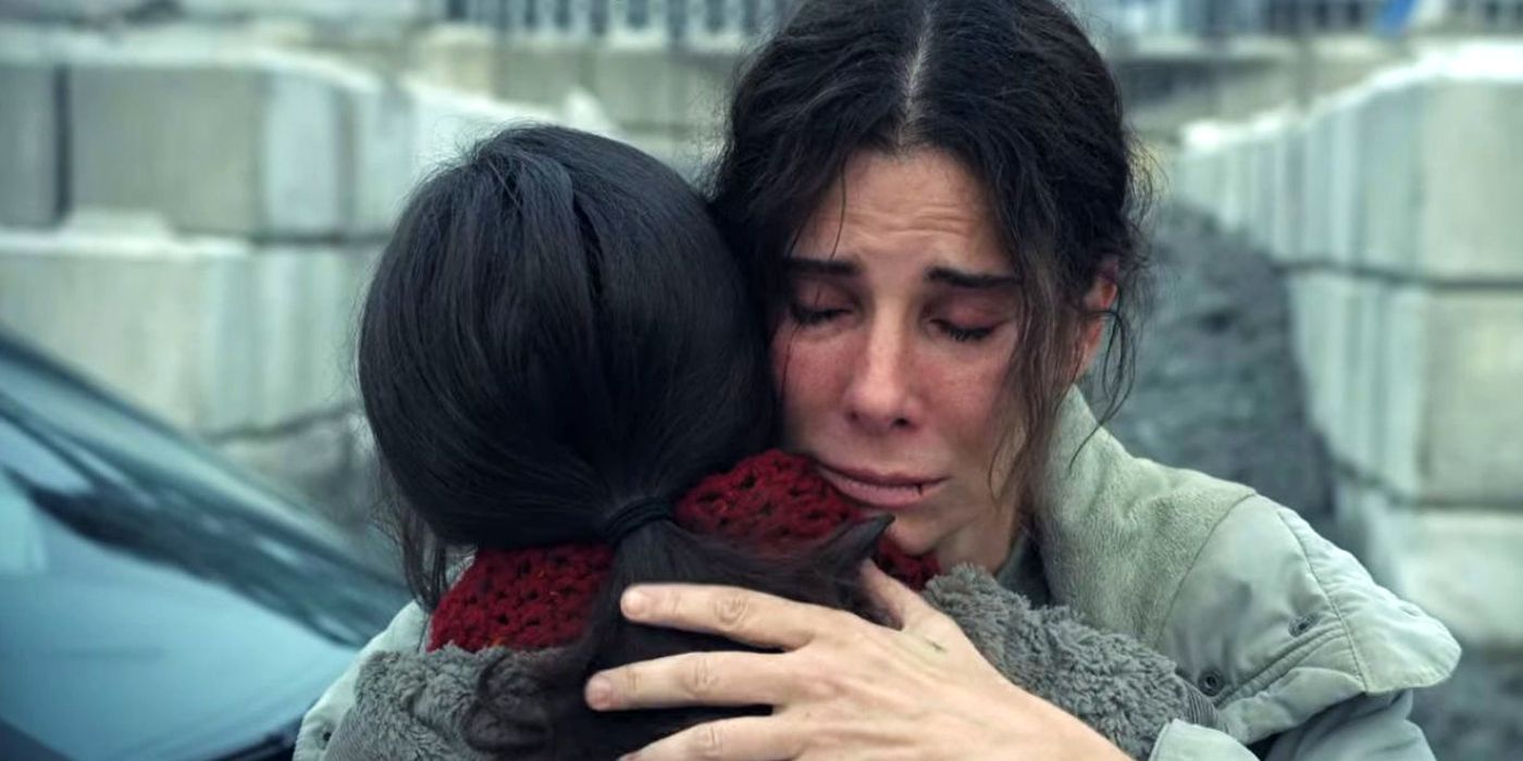 Sandra Bullock hugs another woman in The Unforgivable