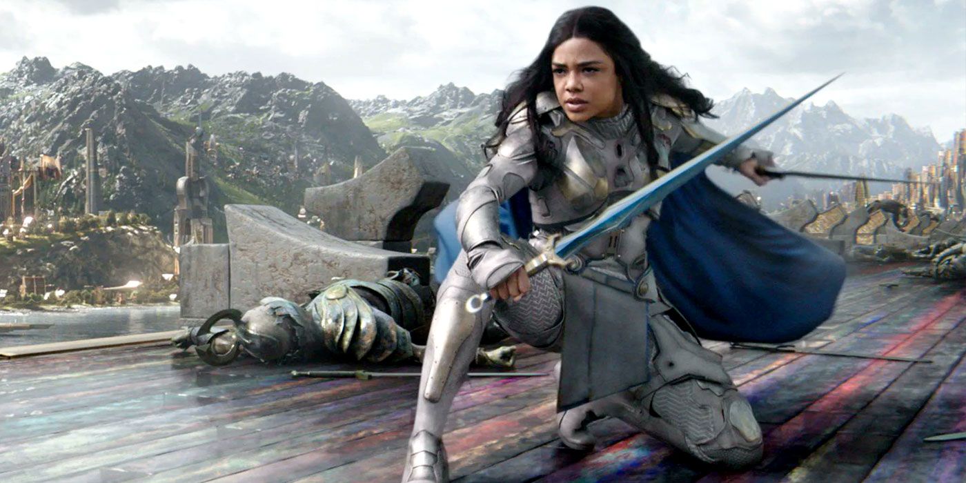 Valkyrie adopting a fighting stance, from Thor Ragnarok