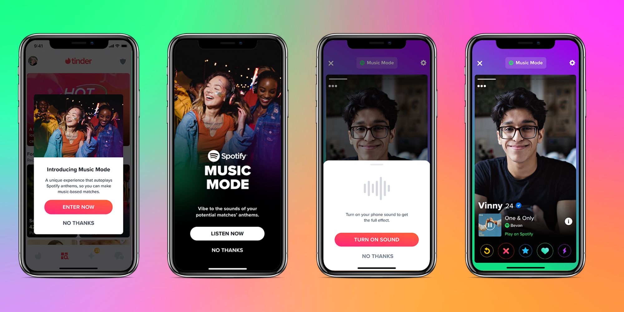 Tinder & Spotify Music Mode integration