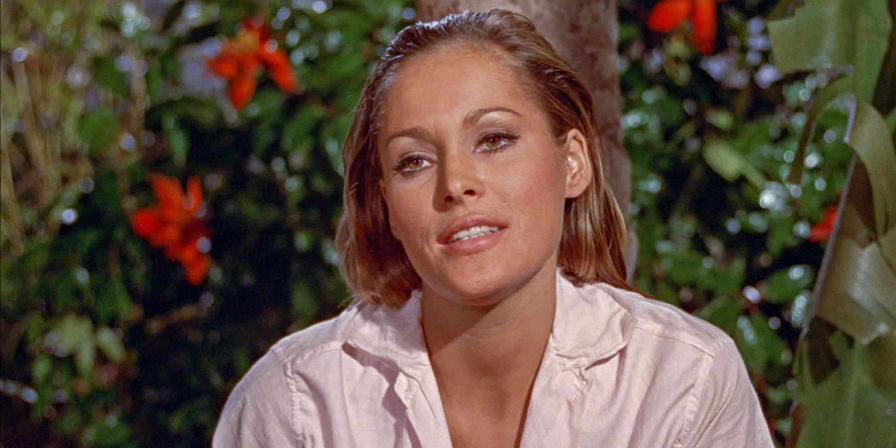 Honey Ryder in a white robe in Dr. No