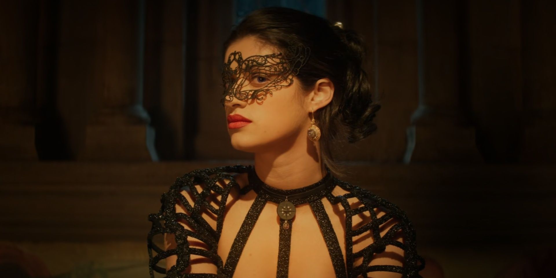 Yennefer in a mask in The Witcher