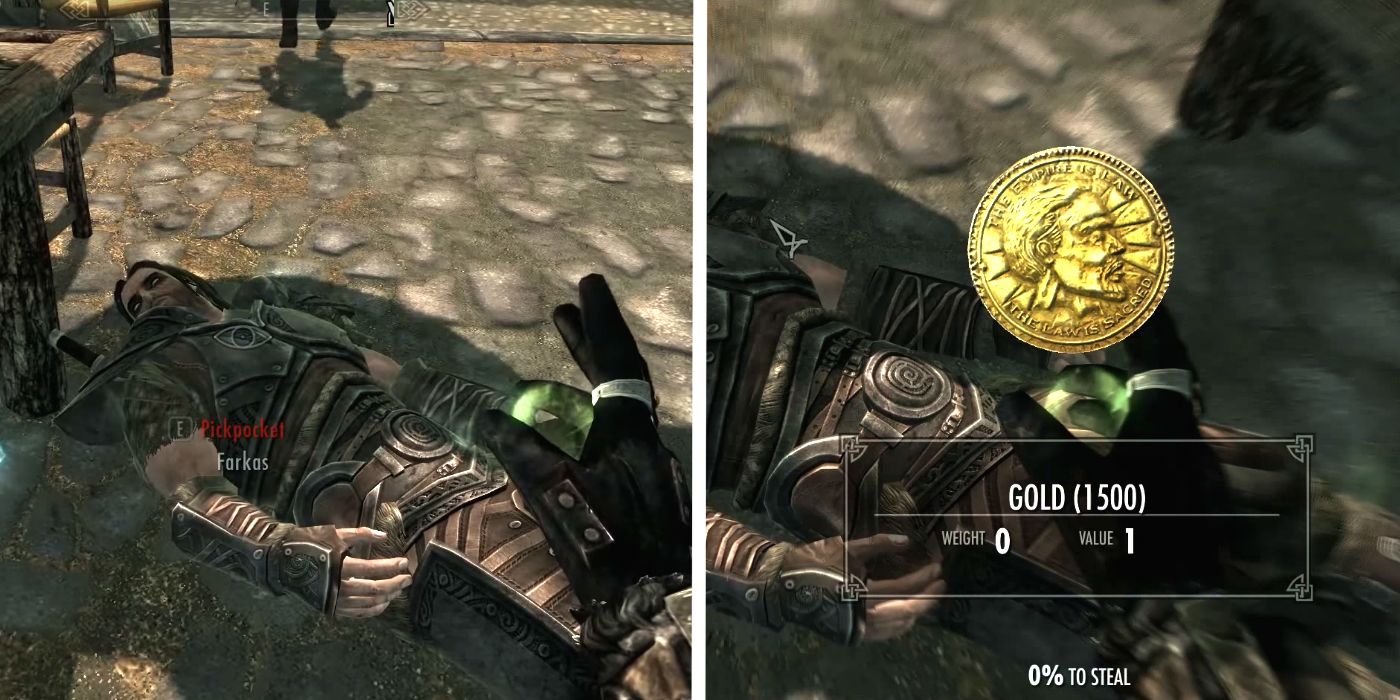 Skyrim: How to Pickpocket with 0% Chance