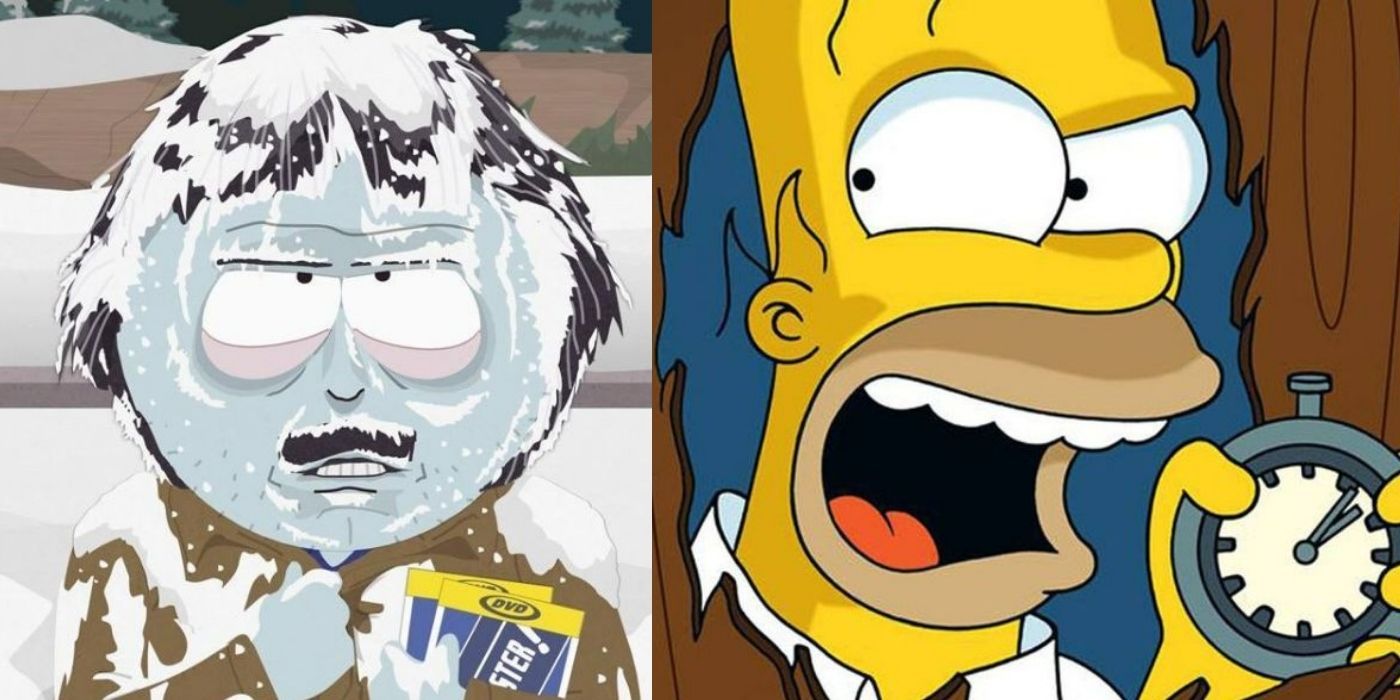 split image 10 Funniest Movie & TV Scenes That Parody The Shining