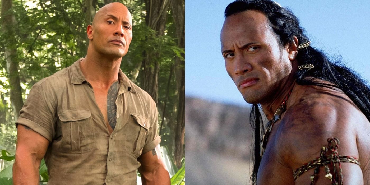 Dwayne Johnson in Jumanji: Welcome to the Jungle and The Scorpion King