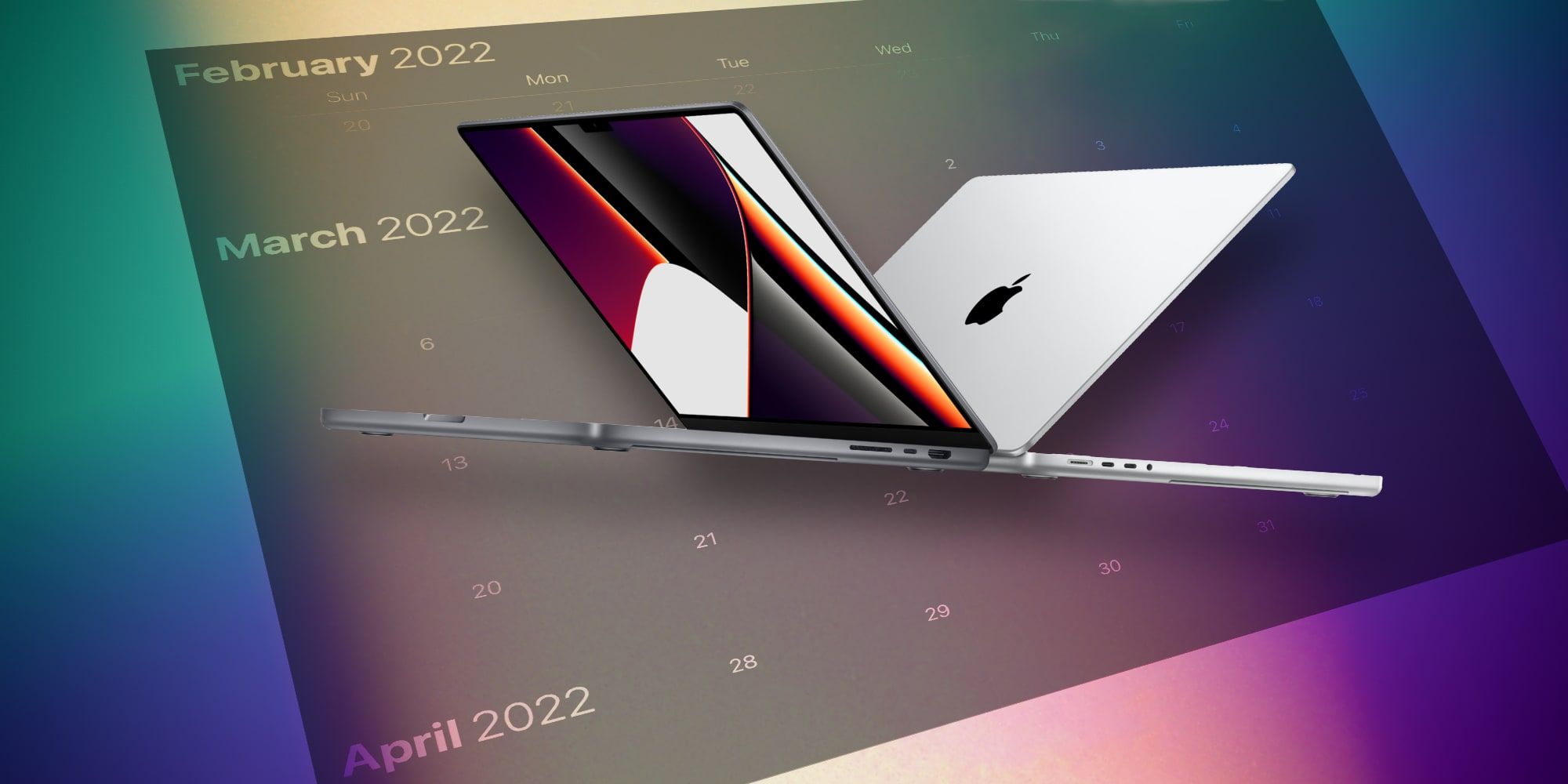 2021 MacBook Pro Over Calendar Feb Mar Apr