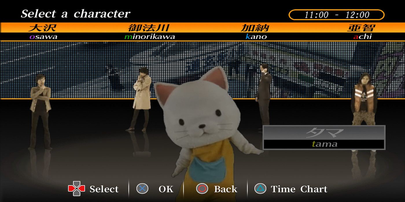 The character select screen in the game 428: Shibuya Scramble