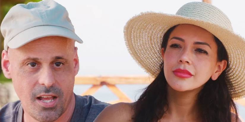 Gino Palazzolo and Jasmine Pineda on 90 Day Fiancé looking at each other wearing hats