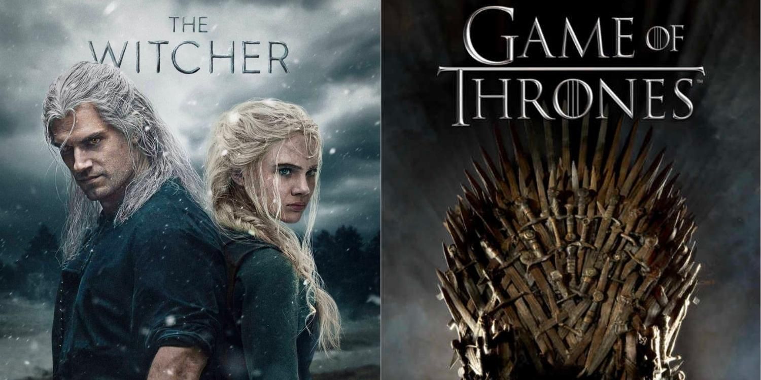 Split image of posters for The Witcher and Game of Thrones