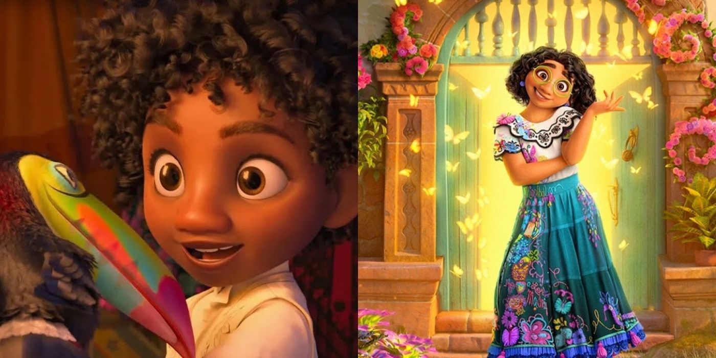 A split image of Antonio and Mirabel from Disney's Encanto