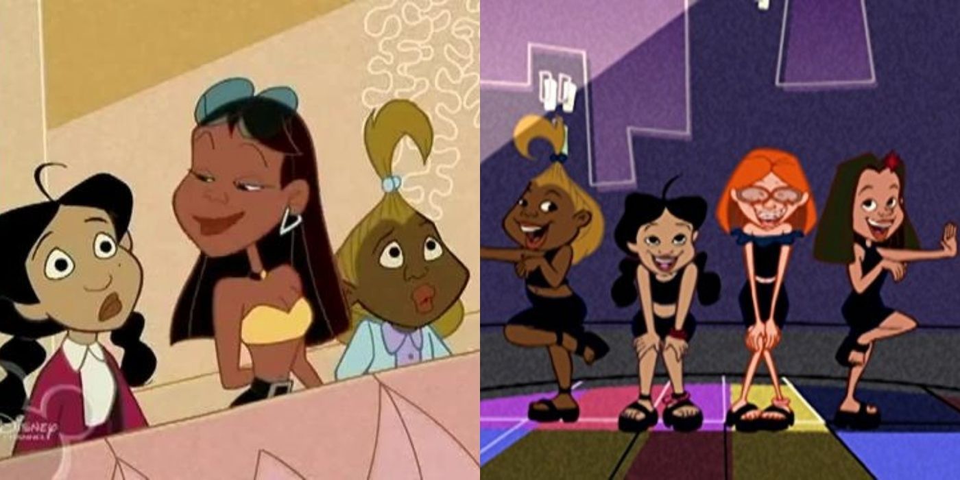 A split image of Penny and Dijonay preparing to dance with LPDZ on The Proud Family