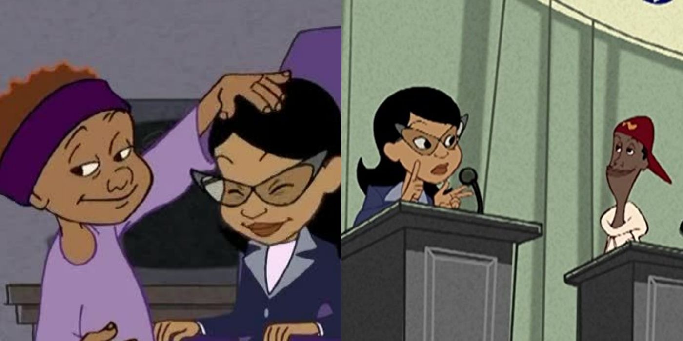 A split image of Penny running in an election on Proud Family