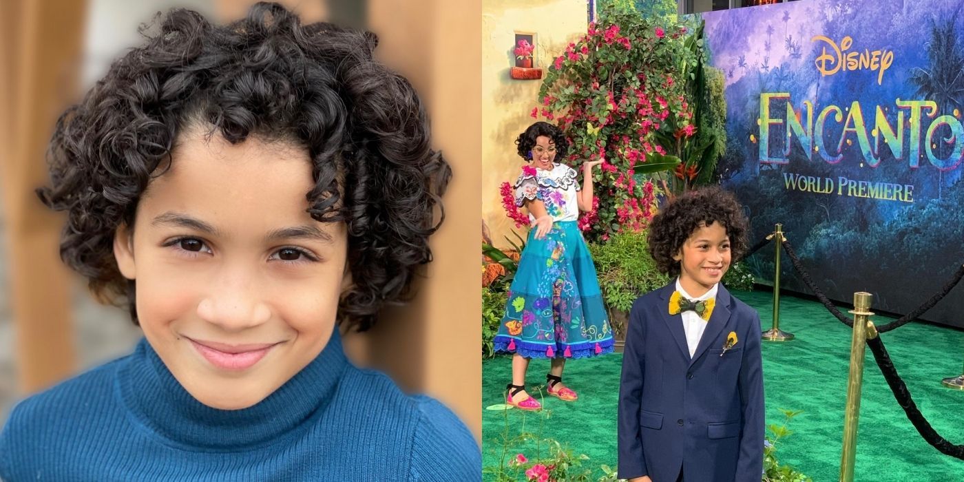 A split image of Ravi Cabot-Conyers promoting an Encanto
