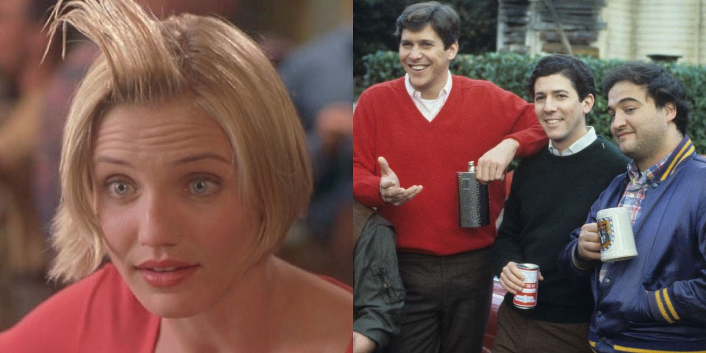 A split screen of There's Something About Mary and Animal House.