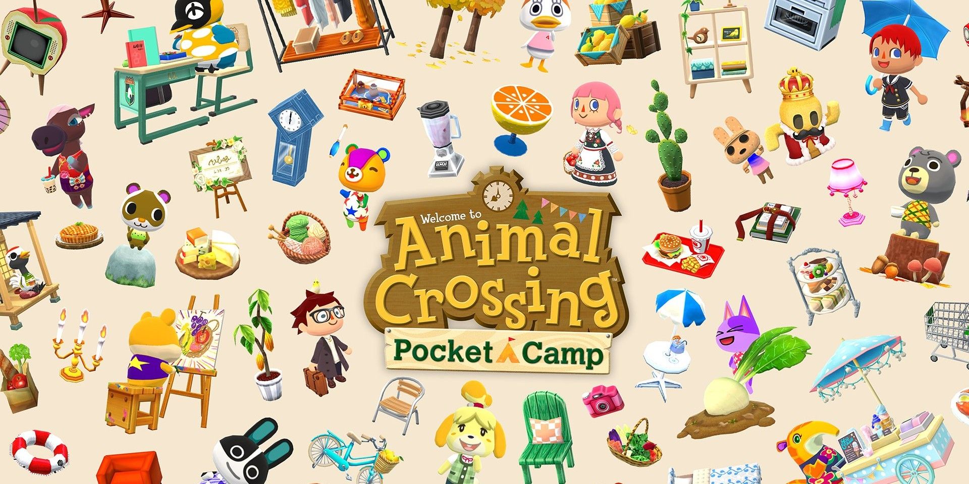 AC Pocket Camp villagers and items.