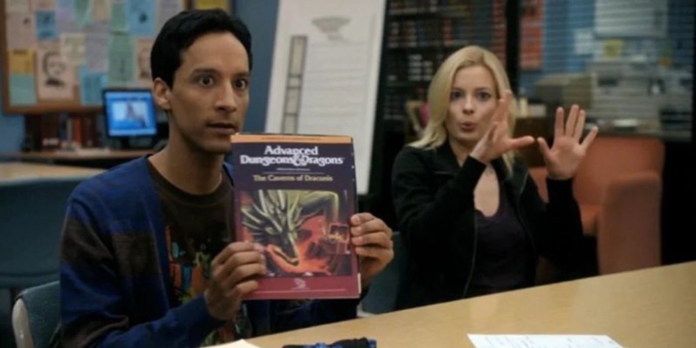 Abed and Britta in Advanced Dungeons &amp; Dragons in Community.