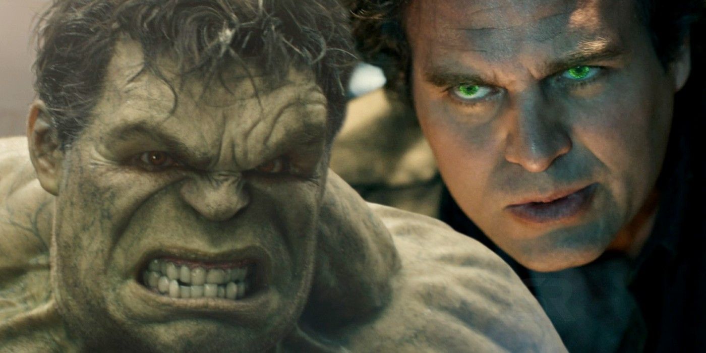 The Hulk posed next to Bruce Banner