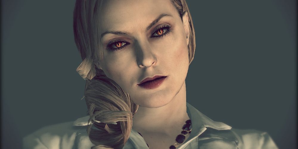 Alex Wesker flashes red eyes in Resident Evil Revelations 