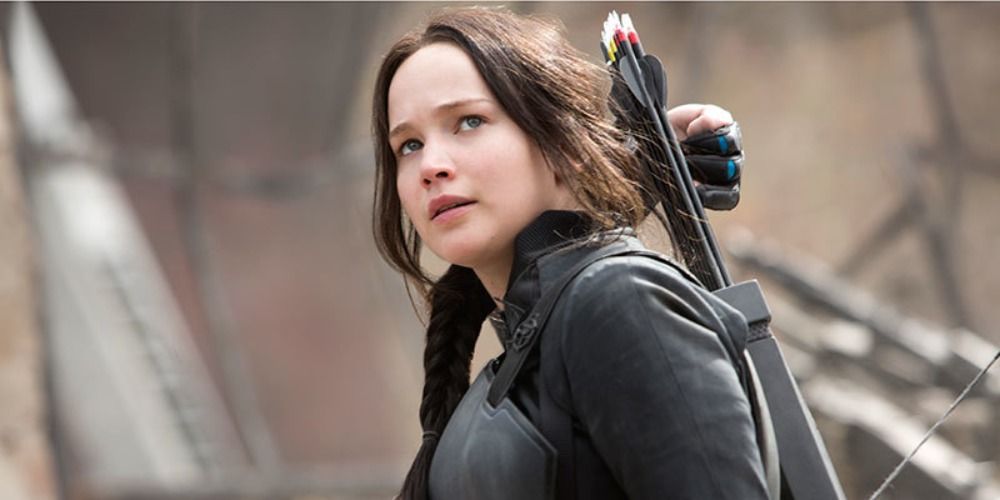 An image of Katniss looking annoyed in Mockingjay - Part 1