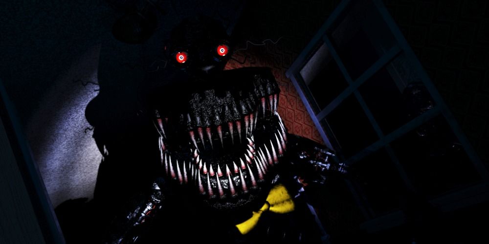 An image of Nightmare hiding in a dark room in Five Nights At Freddy's