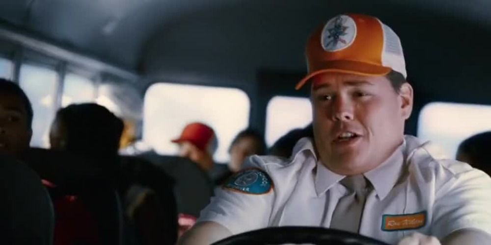 An image of Ron Wilson driving the bus in Sky High
