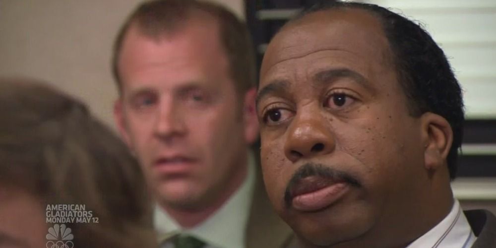 An image of Stanley looking stern in The Office