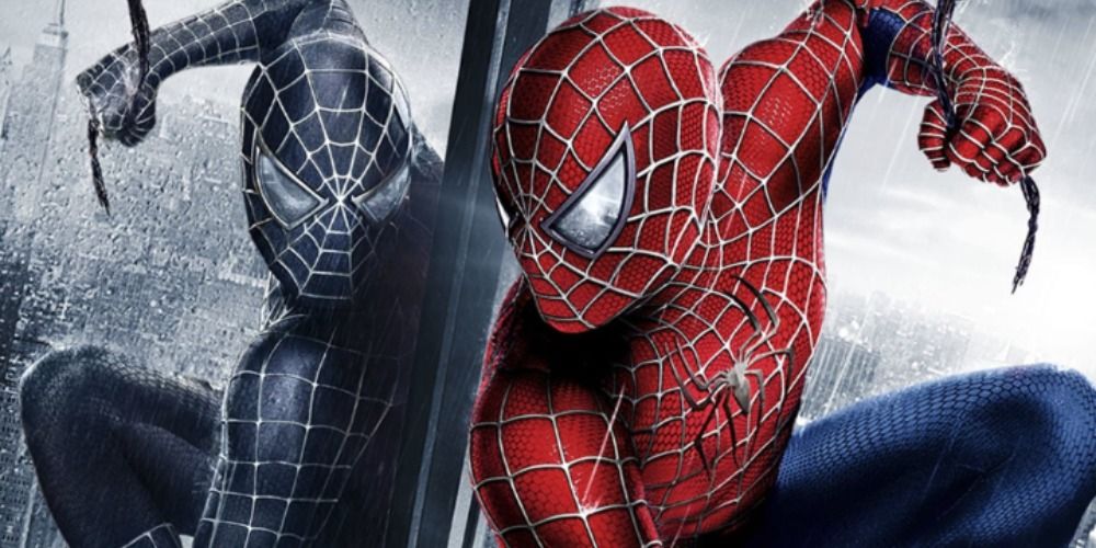 An image of Venom Spider-Man and Normal Spider-Man