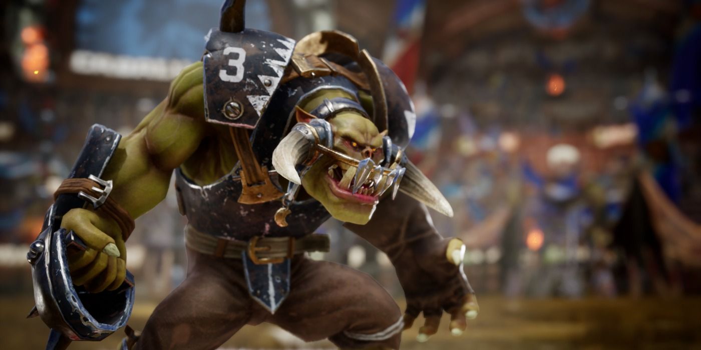 An orc in Bloodbowl