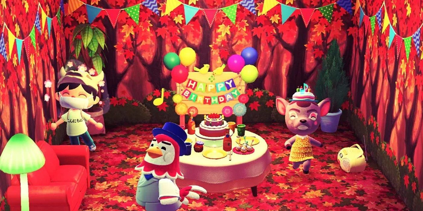 Villagers celebrate at a party in Animal Crossing New Horizons