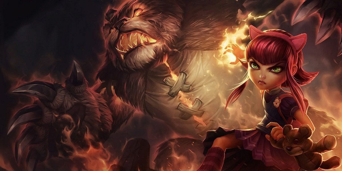 Annie in her splash art fighting with Tibbers 1