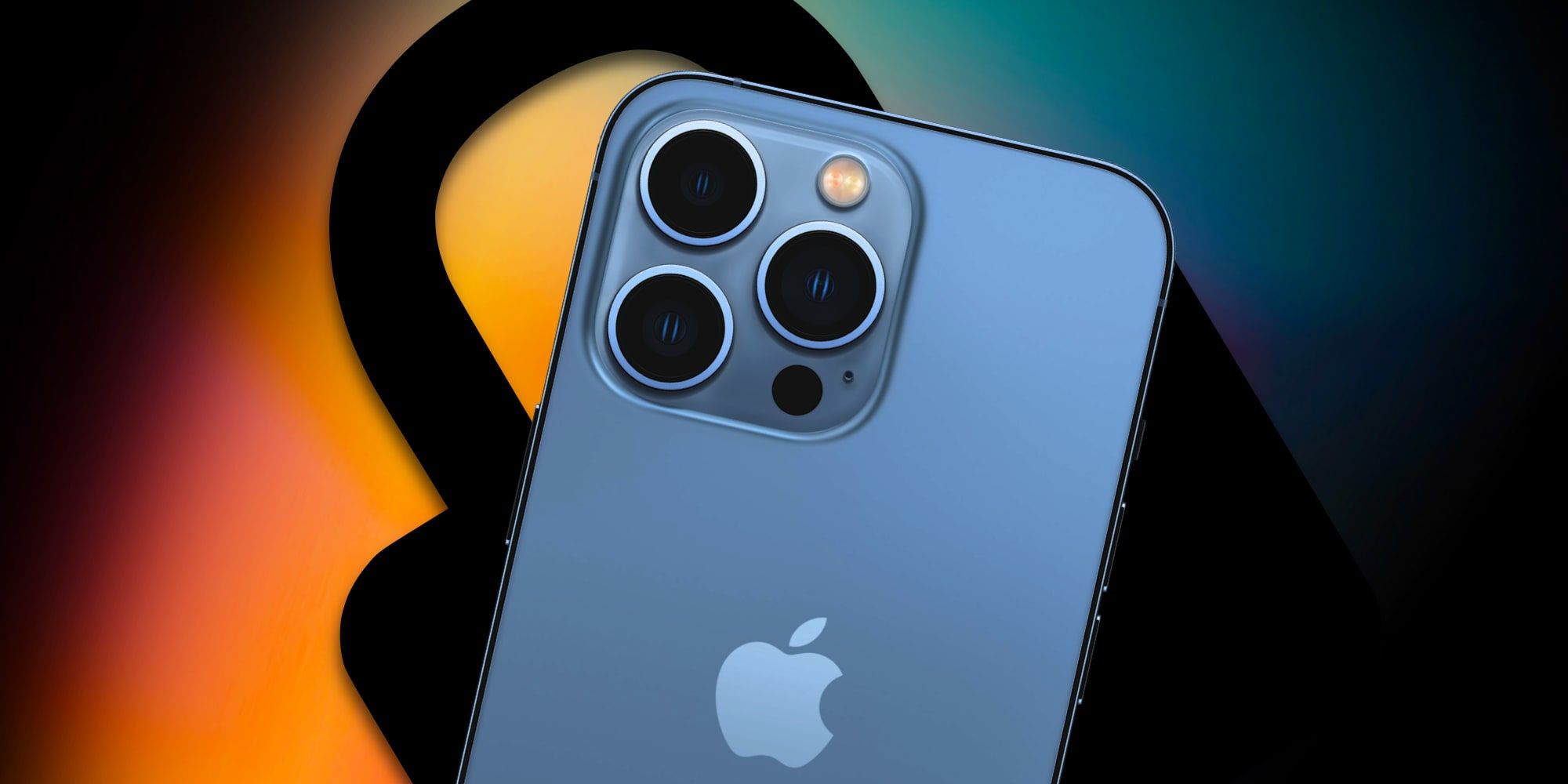 Apple iPhone 13 Pro Blue Over Large Black Lock Icon