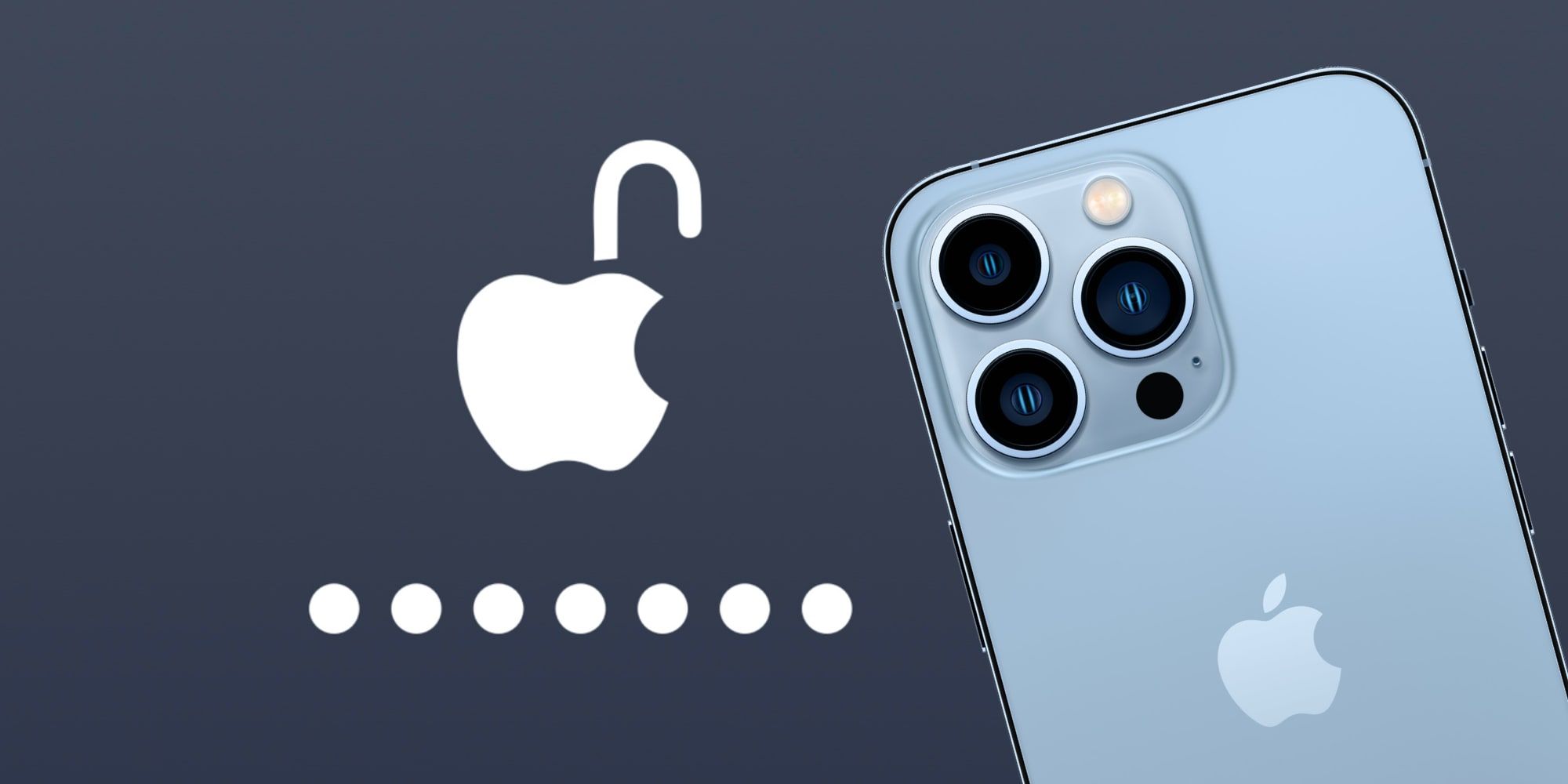 Apple iPhone 13 Pro with Apple Unlock Symbol And Password Field