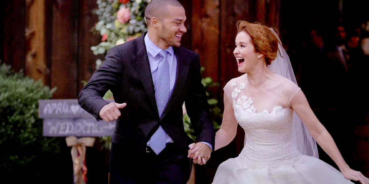 April and Jackson eloping from her wedding on Grey's Anatomy