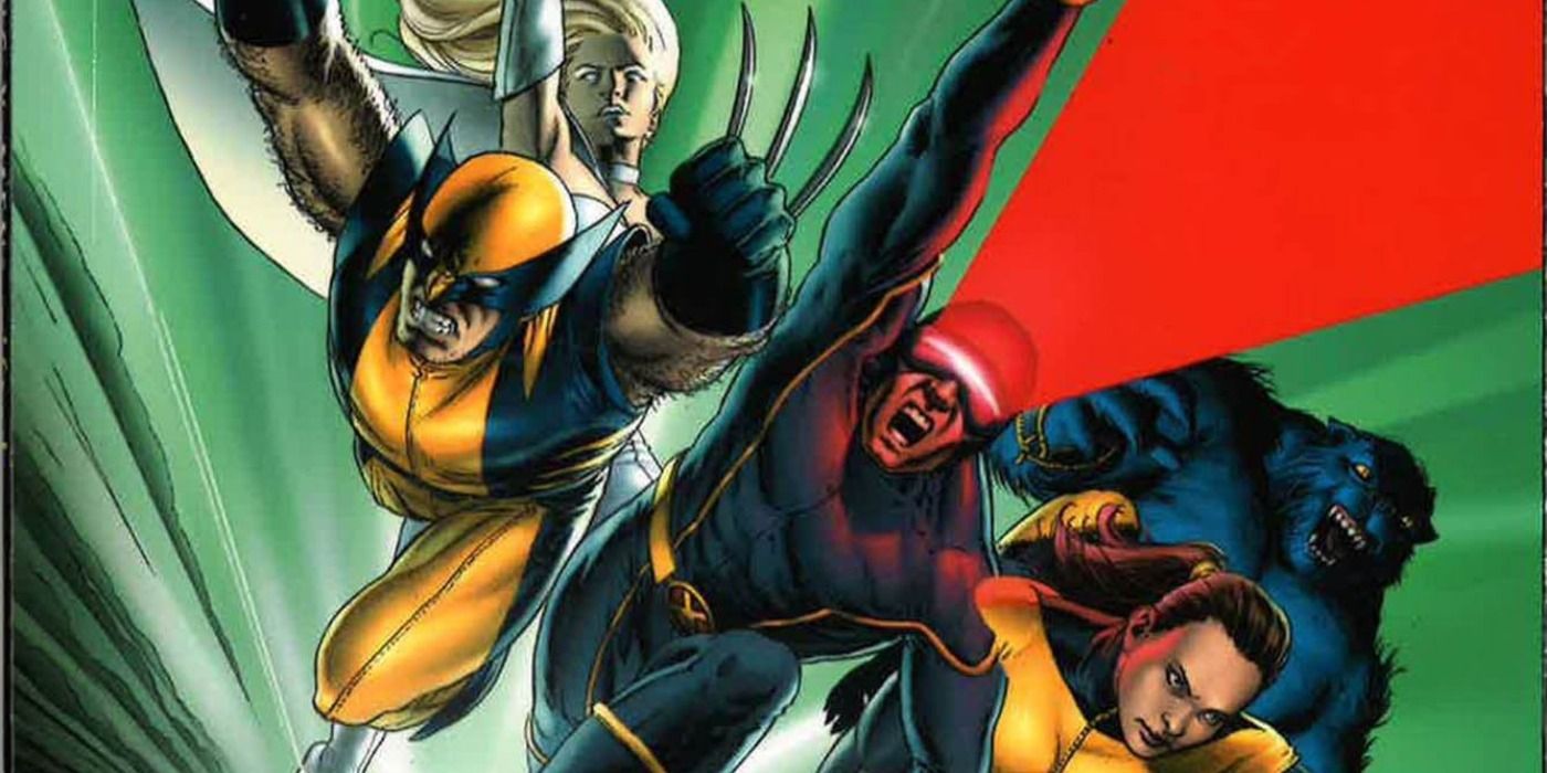 Cyclops firing his eye beam with the rest of the Astonishing X-Men team