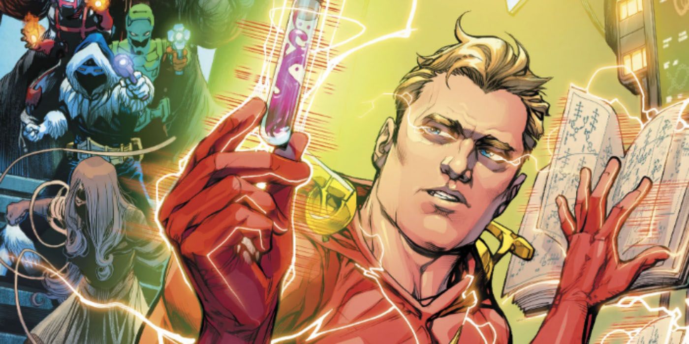 Barry Allen in his lab in the comics.