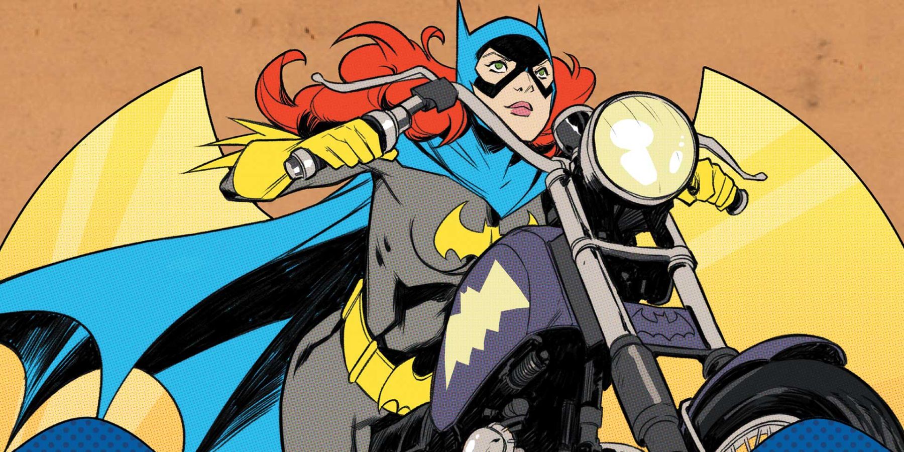 Batgirl riding her Batcycle in cover artwork for Bronze Age Batgirl