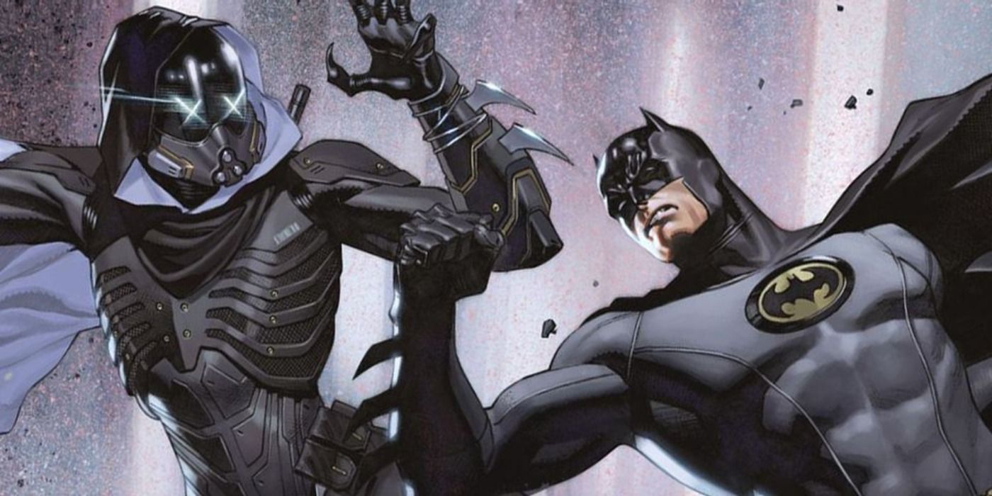 Batman fighting against Abyss in the main series