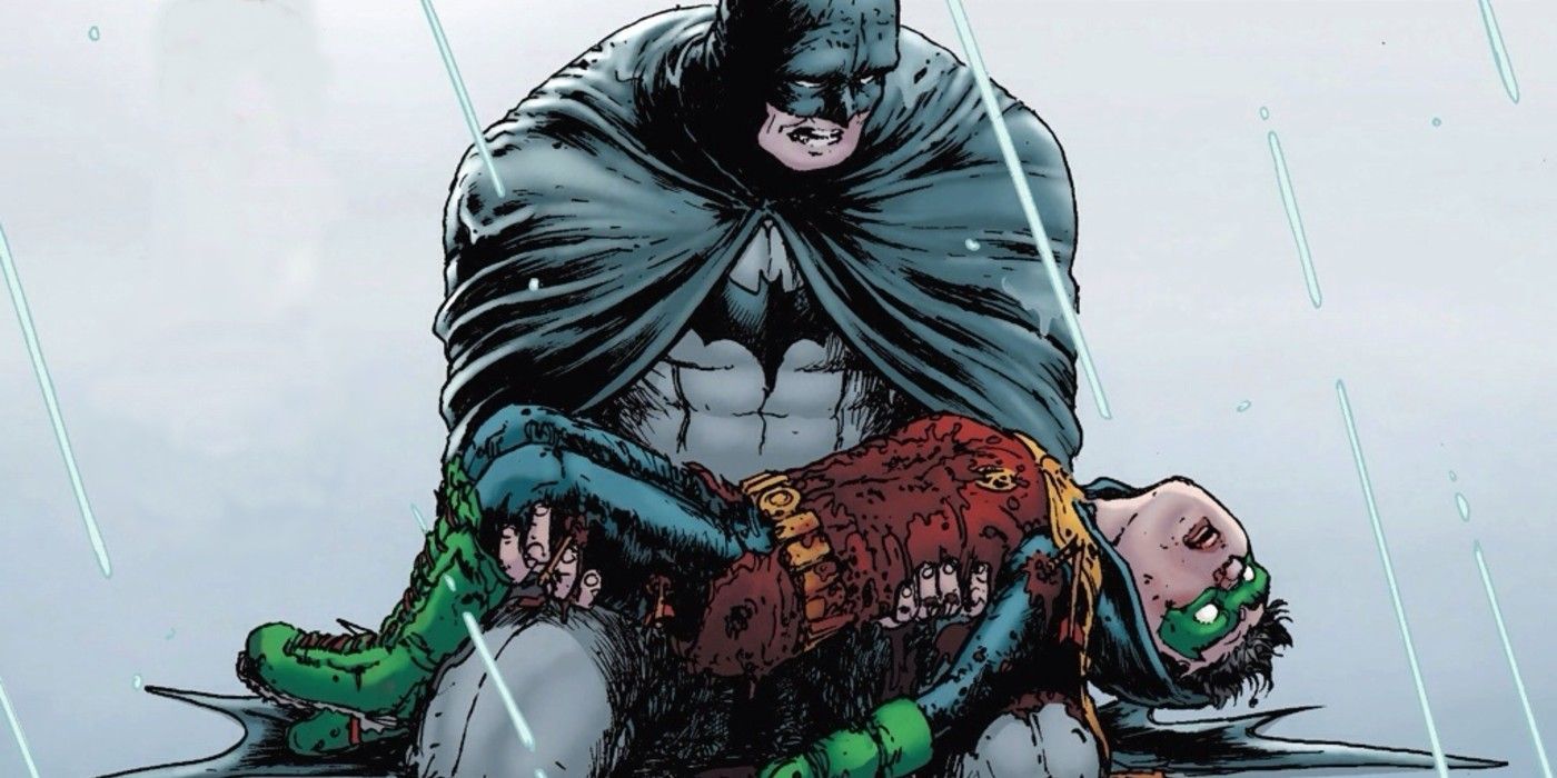 Batman holds dead Damian Wayne