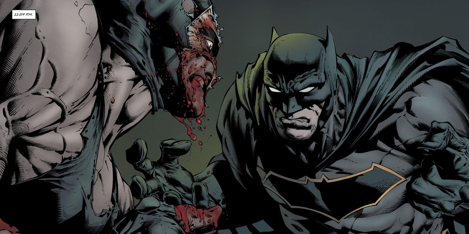 Batman and Bane battling each other in Batman comics