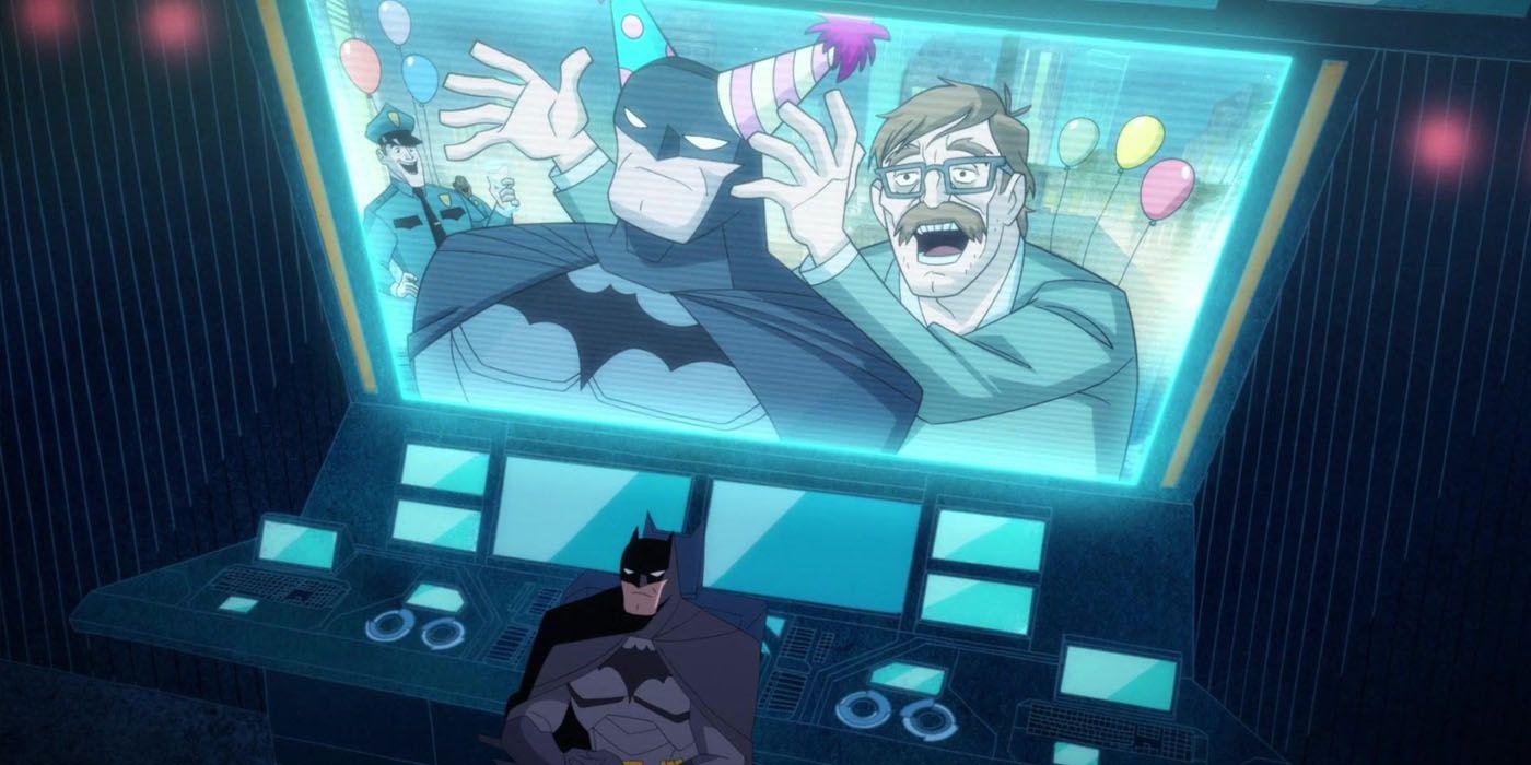 Batman and his screensaver in the Harley Quinn series