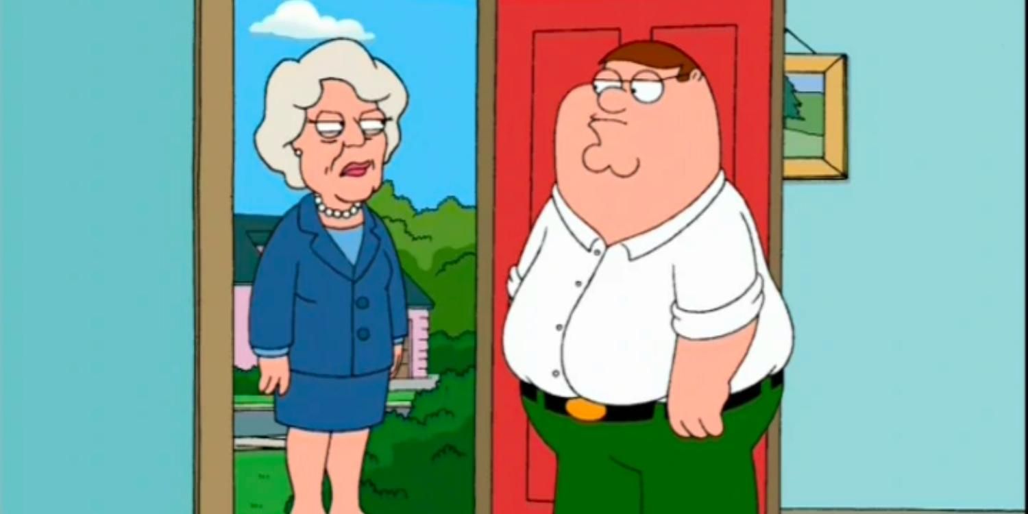 Betty White glaring at Peter in Family Guy