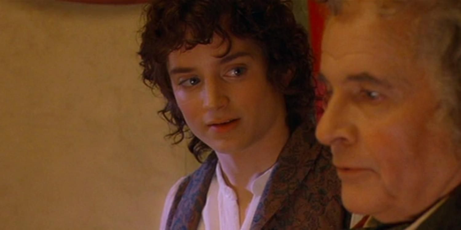 Bilbo talking to Frodo in The Lord of the Rings