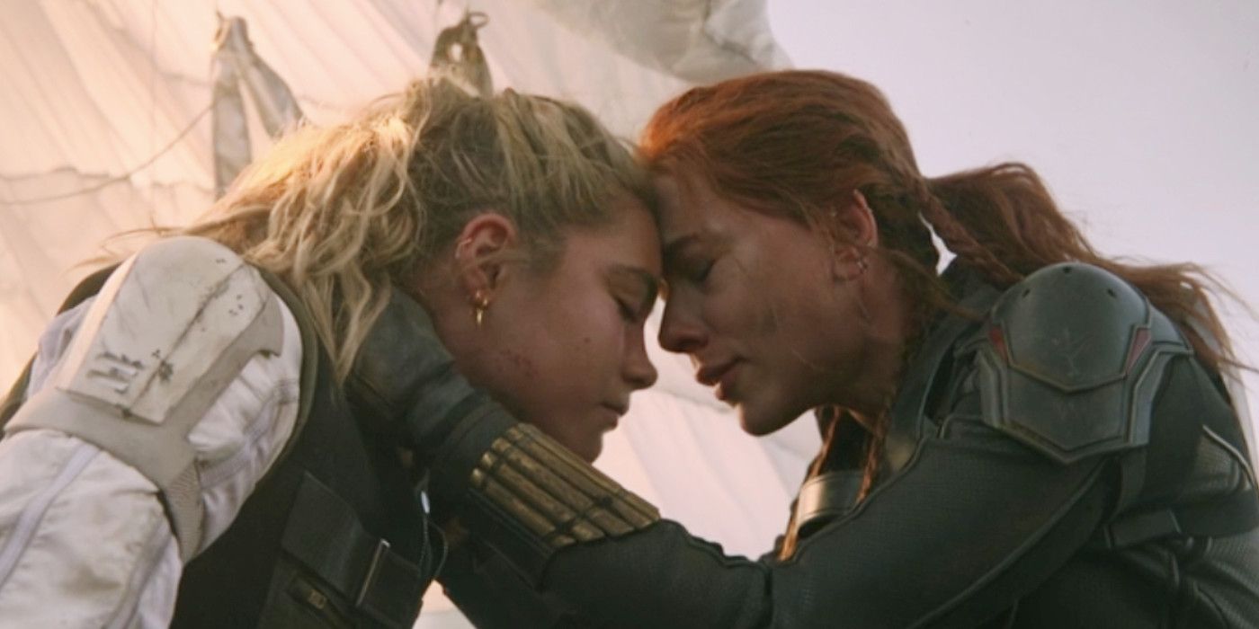 Yelena and Natasha embracing in Black Widow