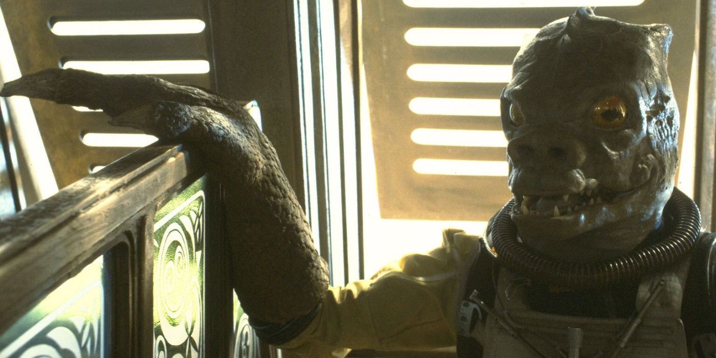 Bossk appears on the sail barge in Return of the Jedi.