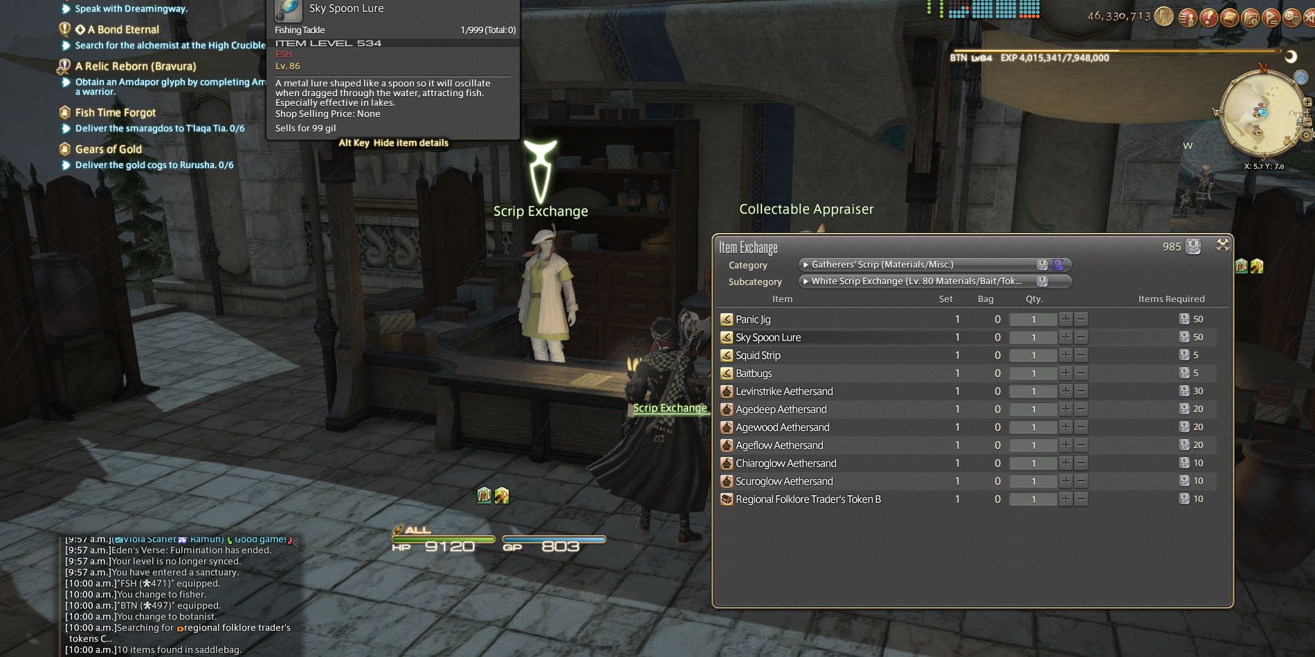 Buying items with White Scrips of Final Fantasy 14