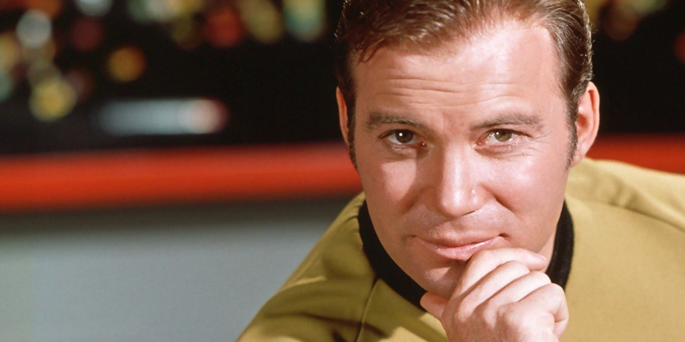 Kirk looks on triumphantly from Star Trek